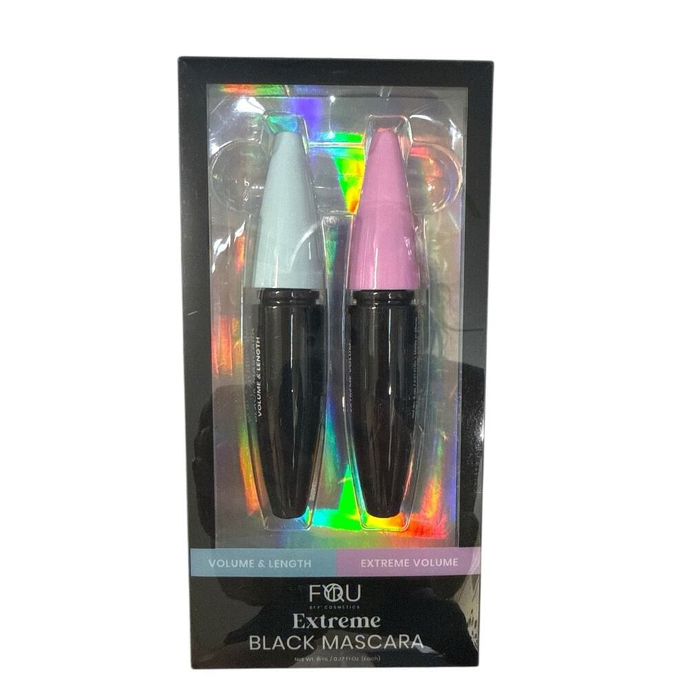 Black Mascara 2 Pack Volumizing & Lengthening Makeup Set NEW